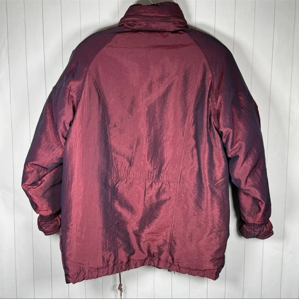 VTG Leslie Fay Purple Down/Feather Parka Coat Heavy Puffer‎ Winter Snow Ski M